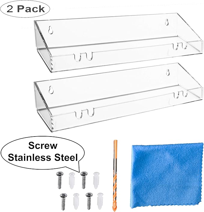 AMT 2 Pack Acrylic Floating Shelves, 15