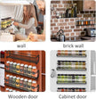 4 Pack Spice Rack Organiser Hanging Spice Shelves Carbon Steel Wall Mount Spice Rack Kitchen Storage Racks Storage Spices and Condiments Spice Jars for Kitchen Cabinet Cupboard Pantry Door