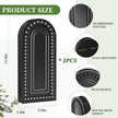 2 Pack Wooden Wall Vase Set with Bead, Modern Farmhouse Boho Wall Decor for Living Room, Entryway, Hallway, Bathroom, Dining Room, Black Wall Art for Home Decoration