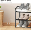 STO STO Expandable Shoe Rack, 2-Tier Metal Small Shoe Rack for Closet, Up to 12 Pairs Adjustable Shoe Rack Storage for Front Door Entrance, Free Standing Shoe Rack Organizer for Entryway, Black