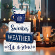 Marsui 4 Pcs Winter Wooden Tabletop Let It Snow Tiered Tray Decor Snowflakes Decorative Wood Block Sign Gift Farmhouse Christmas Table Centerpiece for Home Indoor Holiday