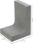 MyGift Solid Cement Bookends for Shelf in Gray Finish L-Shaped Decorative Heavy Duty Non-Skid Book Stopper for Home Office School, 1 Pair