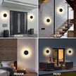 LED Wall Light Indoor Outdoor Modern Sconce Black Modern Outdoor Wall Lights Aluminum Waterproof Black Wall Mount Lights LED Light Warm White 3000K (Round)
