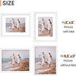 upsimples 8.5x11 Picture Frame Set of 5, Display Pictures 6x8 with Mat or 8.5 by 11 Without, Wall Gallery Photo Frames, White