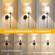 OCATO Battery Operated Wall Sconce: 10000mAh Wireless Wall Sconces Set of Two Rechargeable Lamp Dimmable Magnetic Lights with 7 RGB Colors and Remote Walls Decor for Bedroom Living Room Hallway