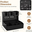 Lifewit 2-tier Coffee Station Organizer Caddy for Countertop, 10 Compartments Coffee Bar Organizers for Cups, Pods, Sugar, Compact Condiment Holders Storage for Office Breakroom Kitchen Home Black