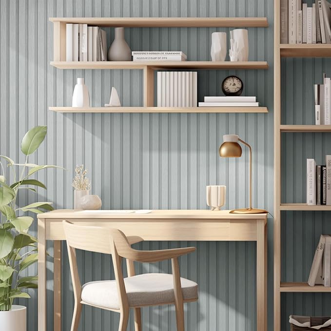 Yun-aeon Wood Slat Peel and Stick Wallpaper 17.3