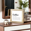 Wood Coffee Sign Funny Coffee Definition Sign Square Handmade Coffees Plaque For Kitchen Office Bar Decor Rustic Farmhouse Wall Art Wooden Coffees Bar Decor Signs 5.9x5.9 inches