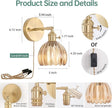 Plug in Wall Sconce, Amber Tulip Glass Lampshade Wall Light Plugin Corded for Bedside Bedroom Doorway