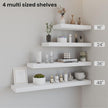 Vivelove Wooden Floating Shelves for Wall 24” x 8”x 1.4”, Solid Wood Shelf with Invisible Brackets, Deep Wall Shelves for Bathroom, LivingRoom, Kitchen, Bedroom, Modern Home Decor, Set of 2 - White