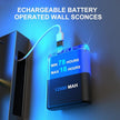 Crystal Battery Operated Wall Sconce, Black Rechargeable Wireless Wall Light Fixtures with Remote Control, 3CCT and 12 RGB Dimmable Wall Sconces Lamp for Bedroom Living Room Hallway