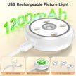 3 Pack Picture Light for Wall with 1200mAh Rechargeable Battery Operated Lights Remote Dimmable Timer Painting Light Magnetic 3 Adjustable Lighting RGB Modes Wall Decor Lights for Living Room(White)