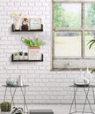 Gneric Floating Shelves for Wall, Black Nursery Book Shelves, 15.7 inch Kids Bookshelf, Wall Shelves for Living Room Bedroom Decor,Kitchen Spice Rack,Bathroom Storage Rack(2 Pack)