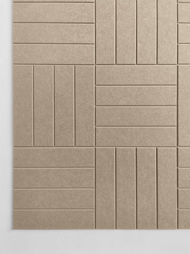 Felt Panels for Interior Decor, Accent Wall Paneling White Wall Decor for Bedroom Living Room & Office, Peel and Stick, Sound Absorbing – 12 Pack Felt Tiles with Adhesive - Camel