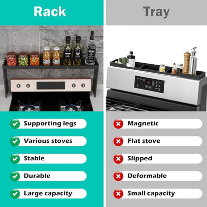 NKM 32.5inch bamboo spice rack,stove top shelf,over the stove shelf for back of stove,kitchen counter shelf for spice organization