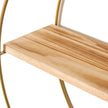 Round Wall Shelf Gold, 3 Tier Metal & Wood Circle Shelf Set, Round Shelves Wall Decor for Living Room,Bedroom,Bathroom (Gold)
