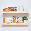Homeforia 30 inch Natural Floating Shelf, High End Solid Real Wood 30inch Small Floating Shelves for Wall Mounted, Natural Wooden Floating Shelves, Heavy Duty Bracket, 30 X 6.5 X 1.75 in, Set of 4