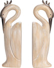 Creative Co-Op Resin Heron Bookends, Cream, Set of 2