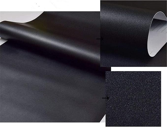 Yancorp 24"x120"Matte Black Contact Paper Peel and Stick Wallpaper Solid Teal Self-Adhesive Drawer Stick and Peel Countertop (24"x120", Black)