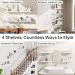 BAYKA Floating Shelves for Wall, 15.7in Wall Mounted Rustic Wood Shelves for Bathroom, Bedroom, Living Room, Kitchen, Hanging Shelf for Books/Storage/Room Decor with 22lbs Capacity (White, Set of 4)