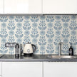 Wudnaye Blue Floral Peel and Stick Wallpaper Blue and White Contact Paper 17.7in×196.8in Vintage Floral Self Adhesive Wallpaper Navy Removable Tulip Wall Paper Waterproof for Bathroom Farmhouse Decor
