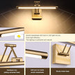 Hard-Wired Picture Light Dimmable LED Picture Lights for Paintings 15.7 Inch Brass Metal Body Wall Pictures with Adjustable Gold Swing Arm Art Display Lamps 7W 3000K Warm White Book Light