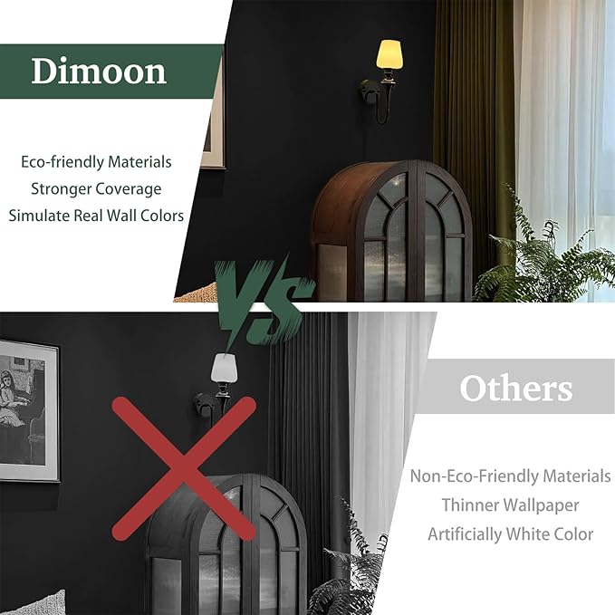 Dimoon 17.7''x78.7'' Peel and Stick Wallpaper Black Contact Paper for New Environmentally Friendly Materials Thickening Upgrade Embossed Renter Friendly Wall Paper Modern Vinyl Wrap Countertop Bedroom
