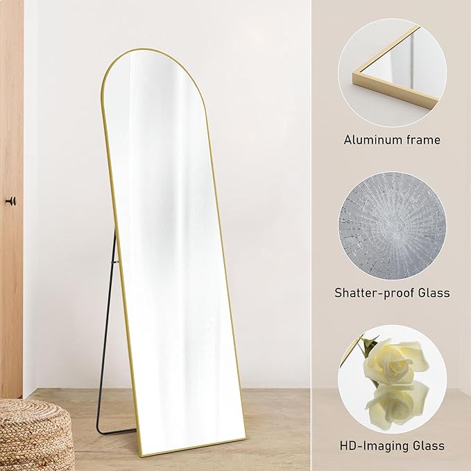 OLIXIS Arched Full Length Mirror for Bedroom, 65