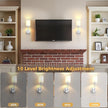 DORESshop Battery Operated Wall Sconce Set of 2, Wireless Wall Light Easy to Install, 7 Color Rechargeable Wall Sconces, Sconce Wall Decor Set of 2 for Bedroom, Living Room, Chrome, 24.3in