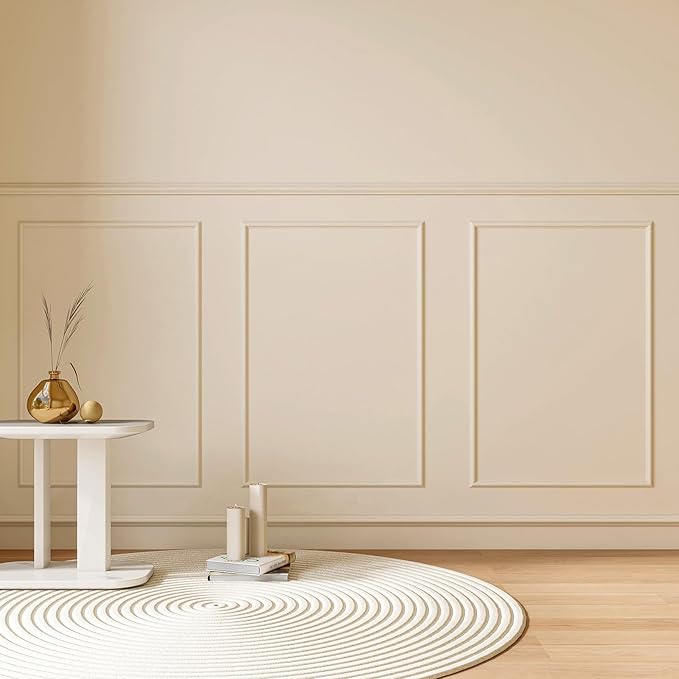 3 Set Accent Wall Molding Kit Premade Wainscoting Panels Wall Molding Peel and Stick Panel White Pre Cut Trim for Walls Picture Frame Molding for Home Decoration(16 x 24 Inch)