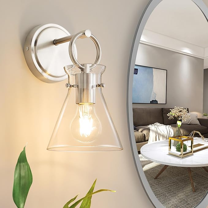 Wall Sconce for Bathroom Modern Vanity Light Fixtures Hardwired Wall Mount Lighting Lamp Farmhouse Wall Lights with 6