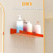 2 Pack Floating Shelves–15'' Red Acrylic/PET Wall-Mounted No Drill Storage with Adhesive, Bathroom & Bedroom Shelving for Kitchen, Living Room, Home Decor