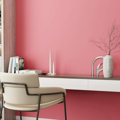 Livelynine 15.8x394 Bright Pink Peel and Stick Wallpaper for Bedroom Girls Removable Wall Paper Modern Pink Wallpaper for Bathroom Walls Pink Contact Paper for Cabinets Bubblegum Pink Vinyl Wrap Roll