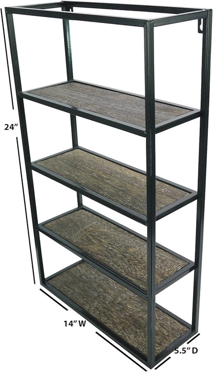 Admired By Nature 4 Tier Floating Shelf, Farmhouse Wall Decor, Rustic Wood Mounted Organizer for Home Decor, 1 Unit