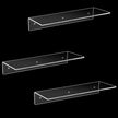 MyGift 17-Inch Clear Acrylic Floating Shelves - Wall Mounted Modern Crystal Display Shelf Racks, Set of 3
