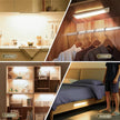 10inch Under Cabinet Lighting, 4 Pack Rechargeable Motion Sensor Light Indoor, Wireless Dimmable Magnetic Closet Lights, 40 LED Under Counter Lights for Kitchen, Wardrobe, Stairs, Warm Light