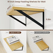 Axeman Deep Floating Shelves | 16 Inch Oak Wall Shelves Set of 2 | 10 Inch Deep Wood Floating Shelves for Wall | 16