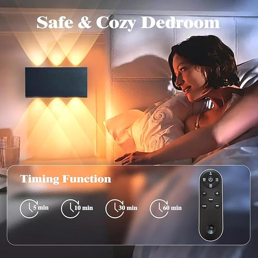 Shelprojsu LED Cordless Wall Sconce, 5200mAh Rechargeable Battery Operated Wall Lamp with Remote Control, 3 Colors and Dimmable Magnetic Wireless Wall Light (Black, 1)
