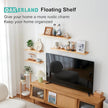 16 inch Floating Shelves for Wall Set of 2, Rustic Pine Wood Wall Shelves for Bathroom, Living Room, Bedroom and Kitchen, Picture Ledge for Storage,Books,Room Decor,6x16 inch