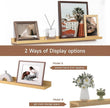 Fun Memories Picture Ledge Shelf, 32 Inch Floating Shelves Set of 2, Large Nursery Book Shelves for Toys Storage, Kids Bookshelf Wall Mounted for Wall Decor Books Photo Frames, Oak