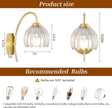 Vintage Battery Wall Sconce with Flower lampshade,Rechargeable Battery Powered Wall Lights,Wall lamp with 15 Colors for Bedroom Living Room Home Decor (Clear Tulip, 2 Light Battery Operated)