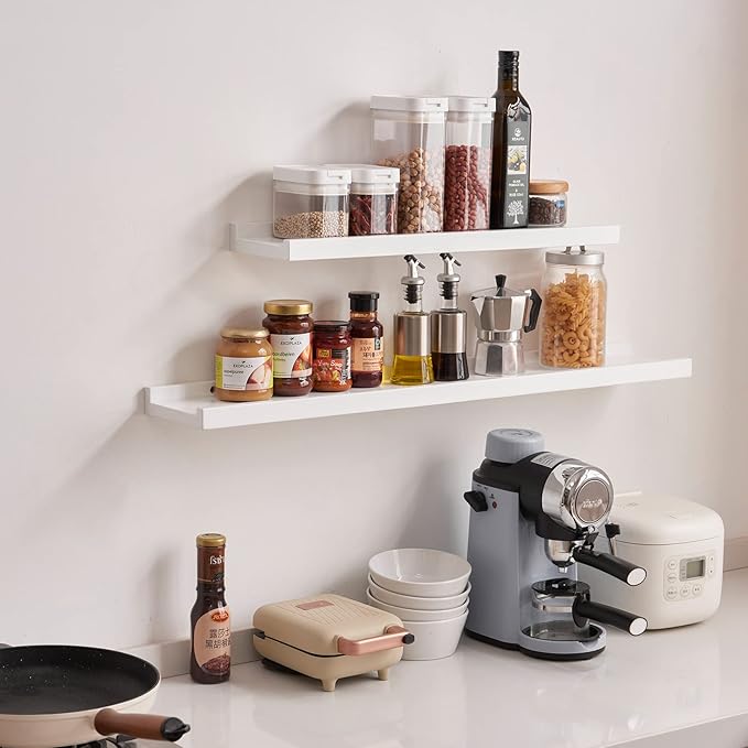 Floating Shelf White Oak Wood Wall Shelves 12 Inch (Upgrade Width 6