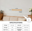 Modern Plug in Wall Sconces, 23.6 inch Faux Wood Texture Finish LED Long Wall Lights, 12W Warm White 3000K Acrylic Indoor Wall lamp,with 59
