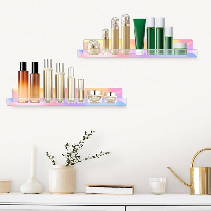 Dezzer 6 Pack Acrylic Shelves for Wall, 15