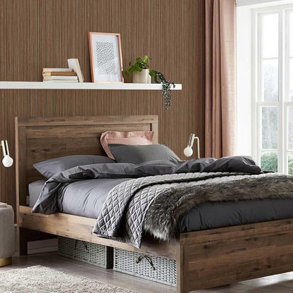 20.8" x 196.8" Peel and Stick Wallpaper Grasscloth, Thick Brown Textured Wall Paper Neutral Waterproof Self Adhesive Removable Wallpaper Mural for Home Decor Bedroom Kitchen Cabinet