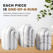 Natural Marble Book Ends - Heavy Duty Bookends for Shelves - Aesthetic Layered Arch Design Stone Book Holders, Modern Office Bookshelf Stopper Decor for Books/CDs (Volakas)