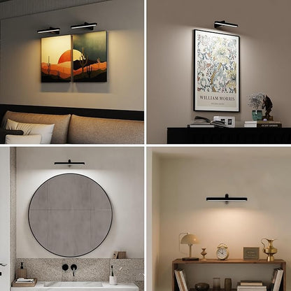 Battery Operated Picture Lights for Wall,6500mah Rechargeable Picture Light with Remote,Wireless Painting Lights 3 Color Temperature Dimmable,LED Art Light for Frame Artwork Portrait Dartboard.