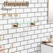 KOKOSIRI Wall Shelves Bathroom Hardware Glass Floating Shelf 16-Inch for Bedroom, Living Room, Kitchen, Hanging Rack Champagne Bronze B1105CPG-L16