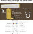 2Pack Battery Operated Picture Light, Wireless Painting Light with 3 Lighting Modes,Remote and Dimmable Timer Art Display Light for Picture Artworking Frame Portrait, Wall Decor Puck Lights