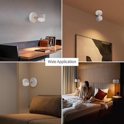 Aisilan Modern Wall Sconce Adjustable LED Wall Mount Fixture COB Wall Spotlight Lighting Indoor Wall Sconce for Bedside Living Room Hallway Wall Light 3000K 9W